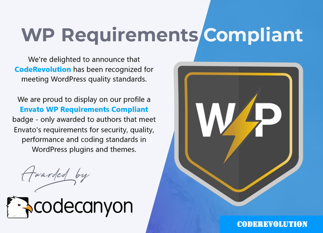 Badge with WP requirements
