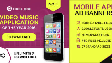 GWD |  Mobile app HTML5 ad banner - 07 sizes