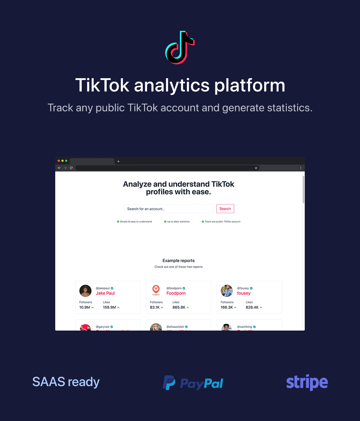 phpStatistics - TikTok Analytics Platform (SAAS Ready) - 2