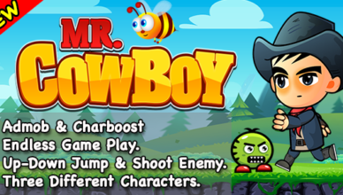 Mr CowBoy + Endless running and shooting game for IOS