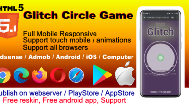 HTML5 Glitch Circle Hyper Casual Game (Supports all devices, browsers, Android, iOS)
