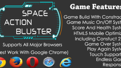Space Action Bluster HTML5 Endless shooting game