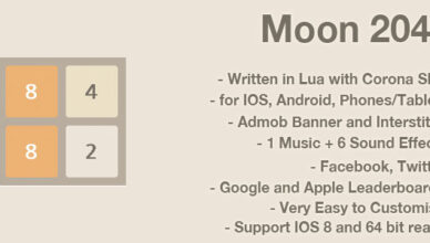 Moon 2048: Game template for Corona SDK