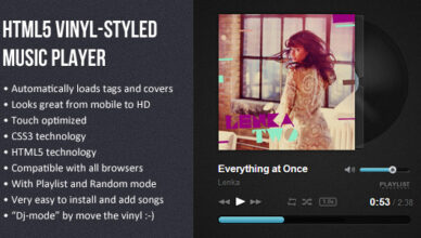 Lecteur de musique de style vinyle HTML5