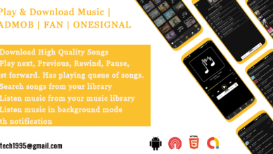 Télécharger et écouter de la musique avec le lecteur de musique intégré |  FAN |  ADMOB |  ONESIGNAL
