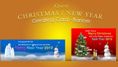 jQuery Christmas, New Year Greeting Card & Banner