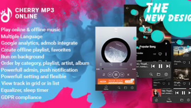 Cherry - Lecteur de musique en ligne Android avec panneau d'administration