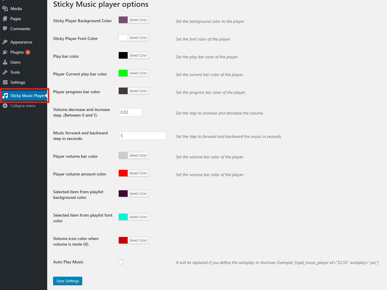 Bottom Sticky Music Player Plugin WordPress - 4