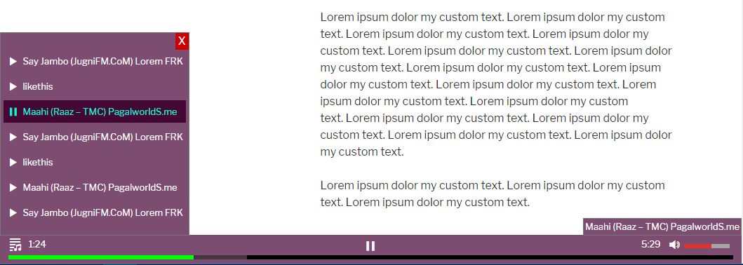 Bottom Sticky Music Player Plugin WordPress - 2