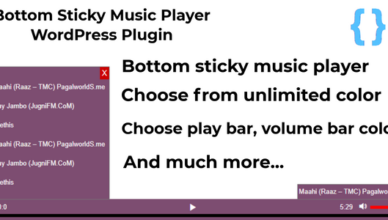 Bottom Sticky Music Player Plugin WordPress