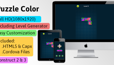 Puzzle Color - HTML5 Game (Construct 2 | Construct 3 | Capx | C3p) - Puzzle Game str8face