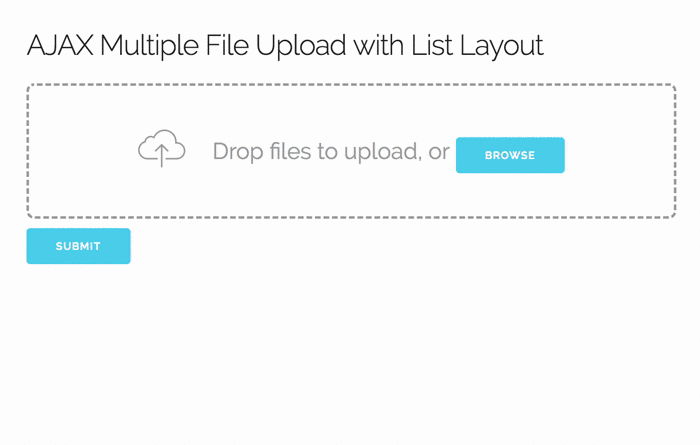 Drop list of uploader files