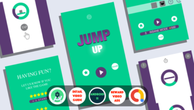 Jump Up: (Android Studio+Admob+Reward Video+Inapp+Leaderboard+Ready to Publish)