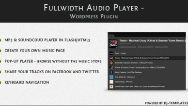 Lecteur audio pleine largeur - Plugin Wordpress