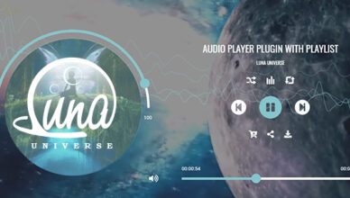 Plugin Luna Audio Player avec liste de lecture et visualiseur audio