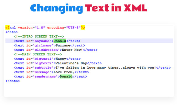 Modification du texte dans le fichier XML