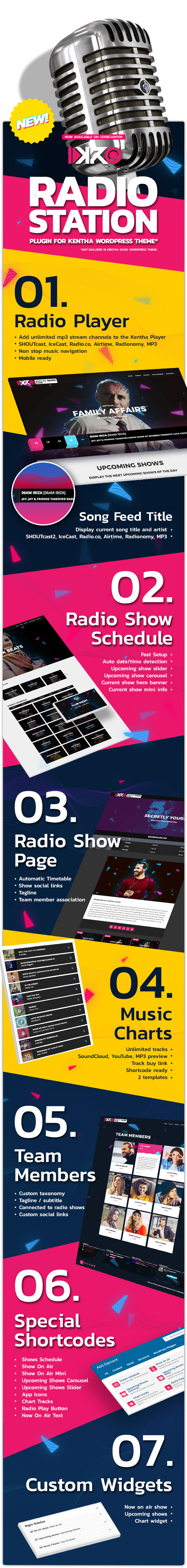 KenthaRadio - Addon pour le thème WordPress Kentha Music pour ajouter une station de radio et une fonctionnalité de programmation - 5