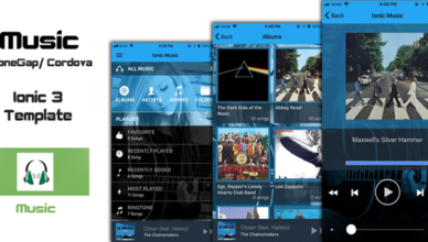 Ionic 3 Music PhoneGap / Modèle d'application hybride Cordova