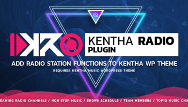 KenthaRadio - Addon pour le thème WordPress Kentha Music pour ajouter une station de radio et une fonctionnalité de programmation