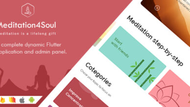 Meditation4Soul - A complete dynamic Flutter application for iOS & Android and admin panel