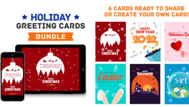 Holiday Greeting Cards HTML5 Canvas