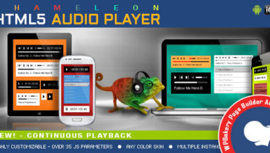 Module complémentaire Visual Composer - Chameleon Audio Player pour WPBakery Page Builder