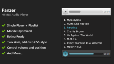 Panzer - Lecteur audio HTML5 et liste de lecture