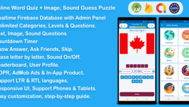 Word Quiz en ligne + Image Guess + Sound Guess Puzzle Game pour Android