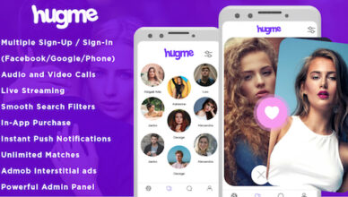 Hugme - Application de rencontre native Android avec appels audio-vidéo et diffusion en direct