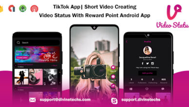 Application TikTok |  Création de vidéos courtes - Statut de la vidéo avec application Android Reward Point