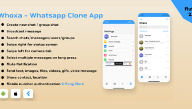 Application de clonage WhatsApp |  Chat, audio, application vidéo Flutter Android et iOS avec le panneau d'administration