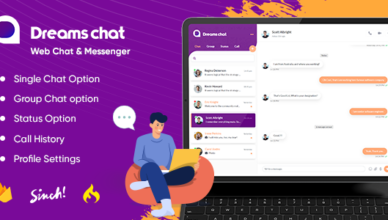 DreamsChat Web - Application Web de discussion, audio et vidéo avec panneau d'administration (clone WhatsApp)