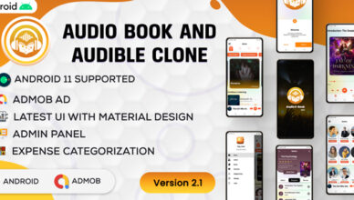 Livre audio Android - Audible |  Audiobok avec chapitre |  Section d'accueil |  Application Android |  Admob |  v2.1