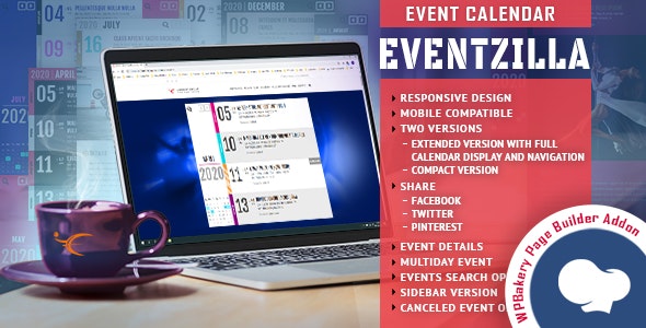 EventZilla - Calendrier des événements - Module complémentaire pour WPBakery Page Builder (anciennement Visual Composer)