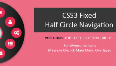 Navigation en demi-cercle fixe CSS3