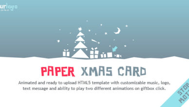 Paper Christmas Card - Animated Creative HTML5 Template