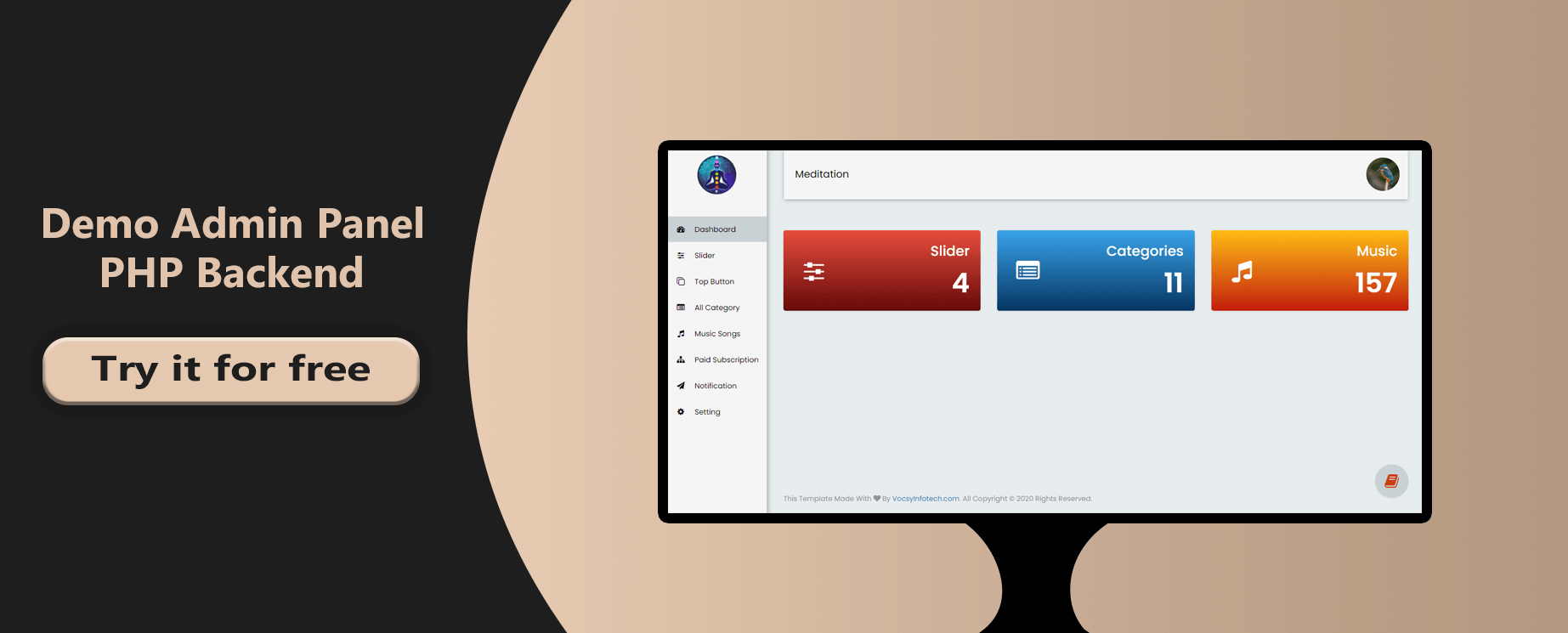 Mediation app with PHP admin panel