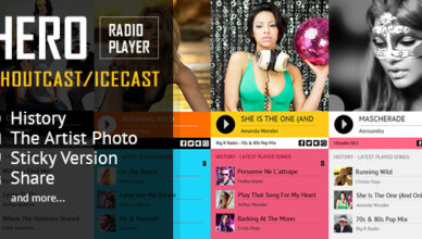 Hero - Shoutcast and Icecast radio player with history