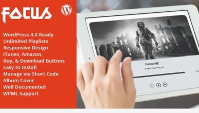 Focus audio player with playlist WP plugin