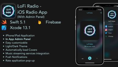 LoFi Radio - Application radio iOS avec panneau d'administration