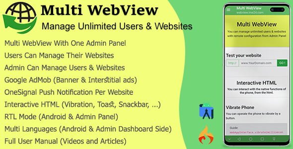 Multi WebView + Admin Dashboard