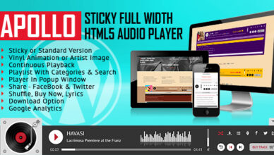 Apollo - Fullwidth Sticky HTML5 Audio Player - WordPress Plugin