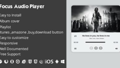 Focus audio player with playlist