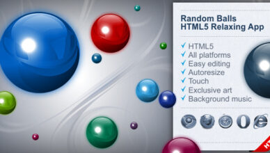 Boules aléatoires |  Application relaxante HTML5