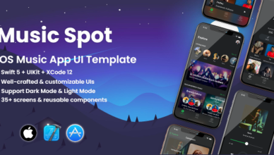 Music Spot - iOS Mobile Music Streaming UI Template
