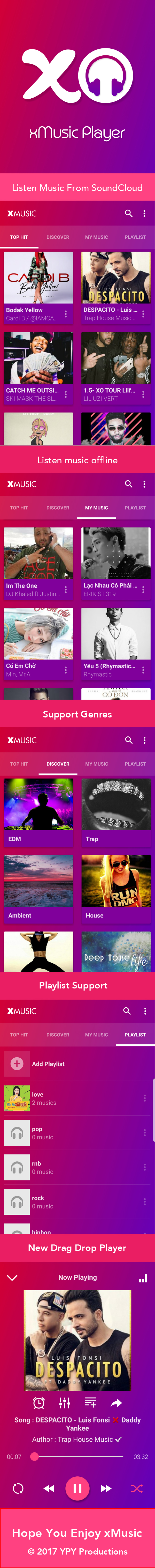 xMusic - Android Online Offline Music Player - 1