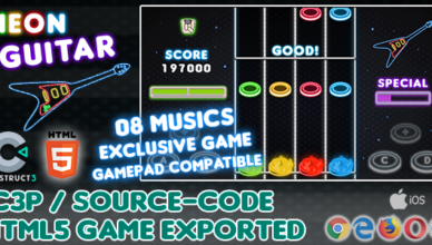 Neon Guitar HTML5 Game - Avec Construct 3 All Source-code