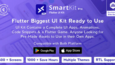 SmartKit Pro - Le plus grand kit d'interface utilisateur Flutter |  Kit d'interface utilisateur Flutter 3.0 |  Prêt à l'emploi