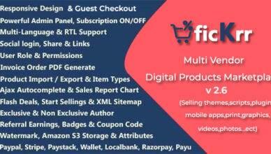ficKrr - Place de marché de produits numériques multi-fournisseurs avec abonnement ON / OFF