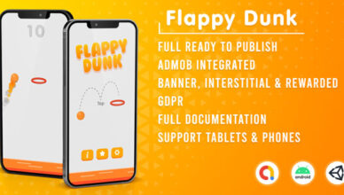 Flappy Dunk |  Admob + RGPD + Unity Ads